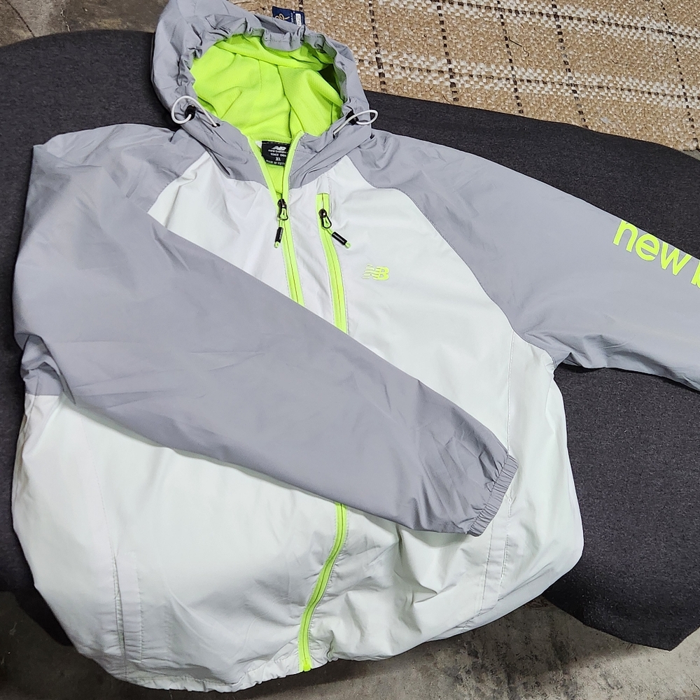 New Balance Gray and White Windbreaker